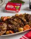Braised Leg of Lamb with Glazed Onion, Garlic and Basil