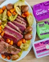 Corned Beef and Cabbage with Dorot Gardens Glazed Onion, Garlic and Parsley