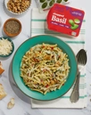 Pasta with Zucchini & Creamy Basil Chili Sauce