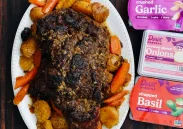 Braised Leg of Lamb with Dorot Gardens Glazed Onion, Garlic and Basil