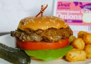 Dorot Gardens Garlic Burgers with Sautéed and Glazed Onions