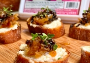 Glazed Onion and Goat Cheese Crostini