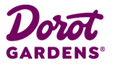Dorot Gardens logo. Purple text on a white background.