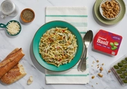 Pasta with Zucchini & Creamy Basil Chili Sauce