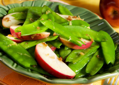 Snow Peas with Apples & Ginger